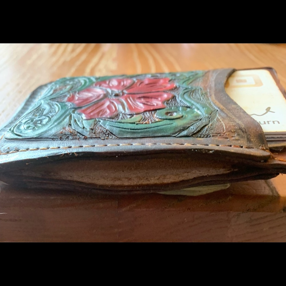 Hand crafted leather Card Holder and Money Clip